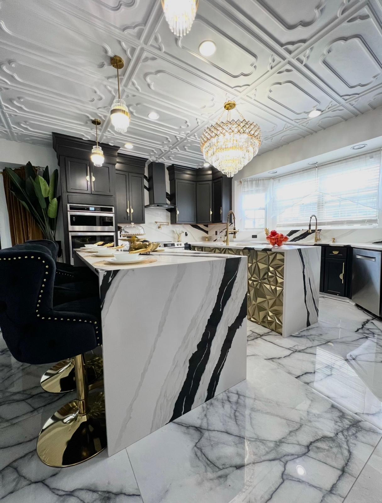 After: styled dining and lounge area